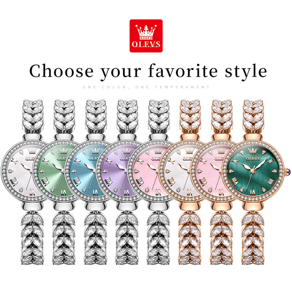 OLEVS 9971 Mermaid Full Diamond Quartz Women's Watch: Waterproof, Luminous, Fully Diamond-Set, Mermaid-Themed Design. - Image 32