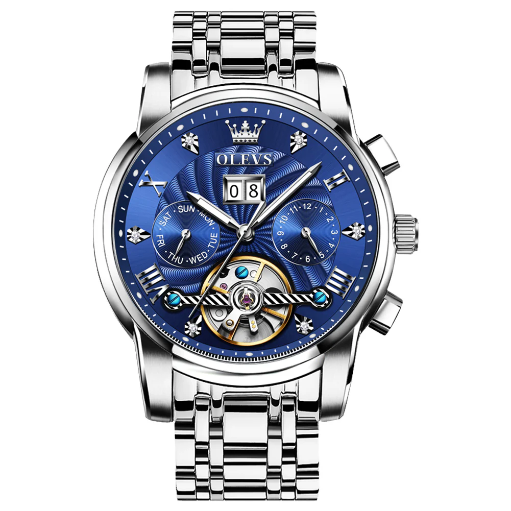 OLEVS 9910 Automatic Watches for Men Gold Luxury Dress Wrist Watch Self Winding Mechanical Skeleton Tourbillon Watch - Image 22