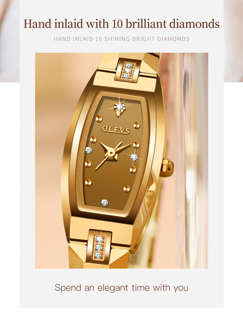 OLEVS 5501 Gold/Rose Gold Watches for Womens Dainty Elegant Dress Diamond Ladies Small Vintage Square Female Wrist Watches Gift - Image 10