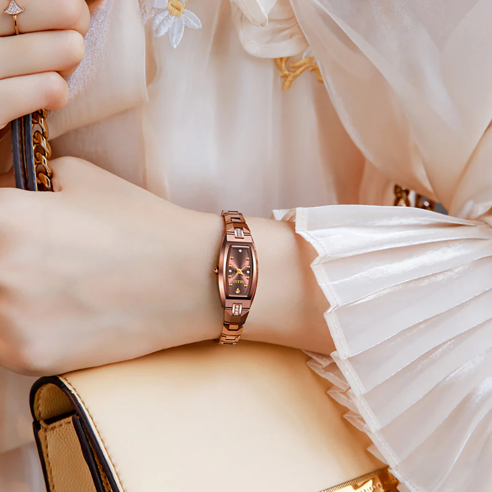 OLEVS 5501 Gold/Rose Gold Watches for Womens Dainty Elegant Dress Diamond Ladies Small Vintage Square Female Wrist Watches Gift - Image 3