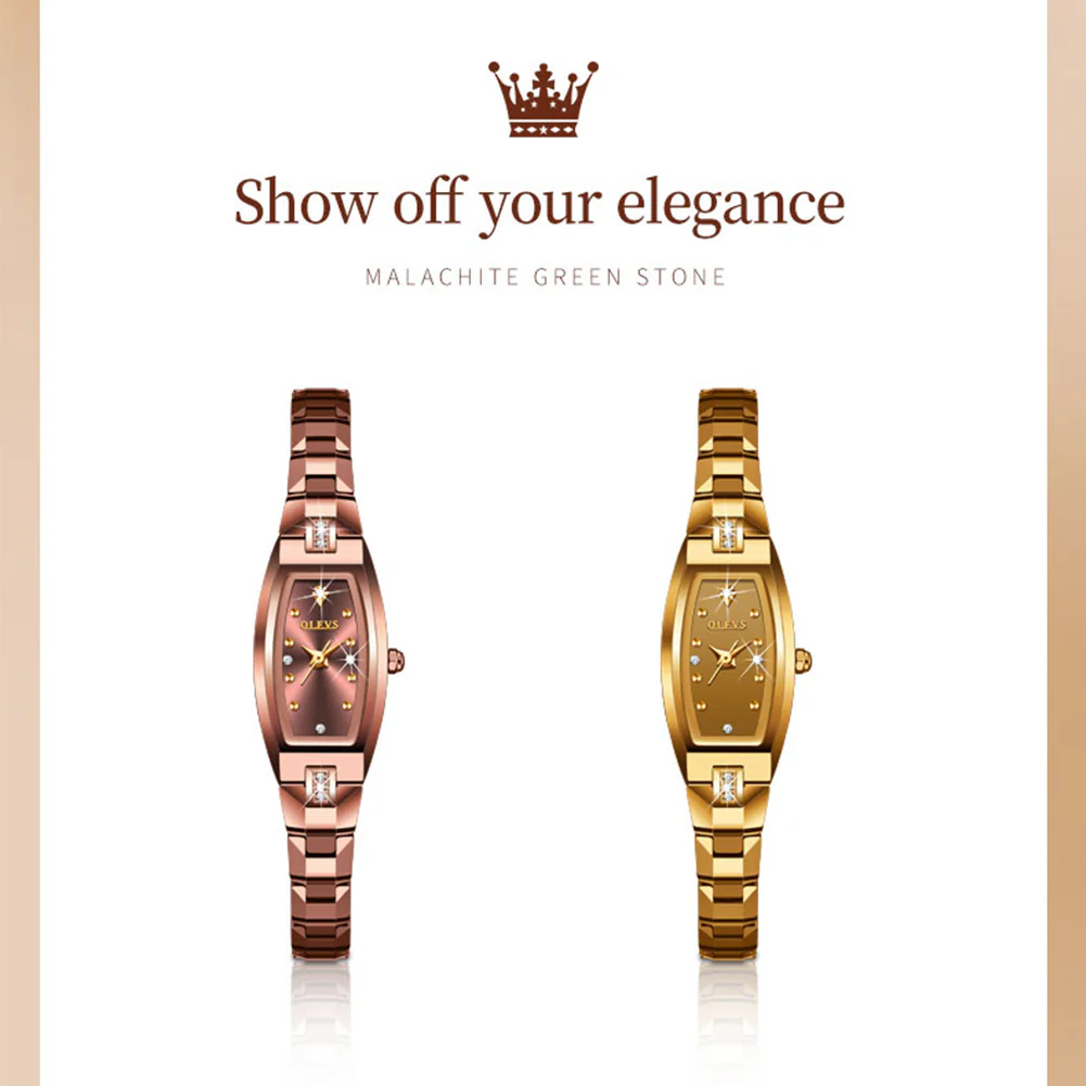 OLEVS 5501 Gold/Rose Gold Watches for Womens Dainty Elegant Dress Diamond Ladies Small Vintage Square Female Wrist Watches Gift - Image 6