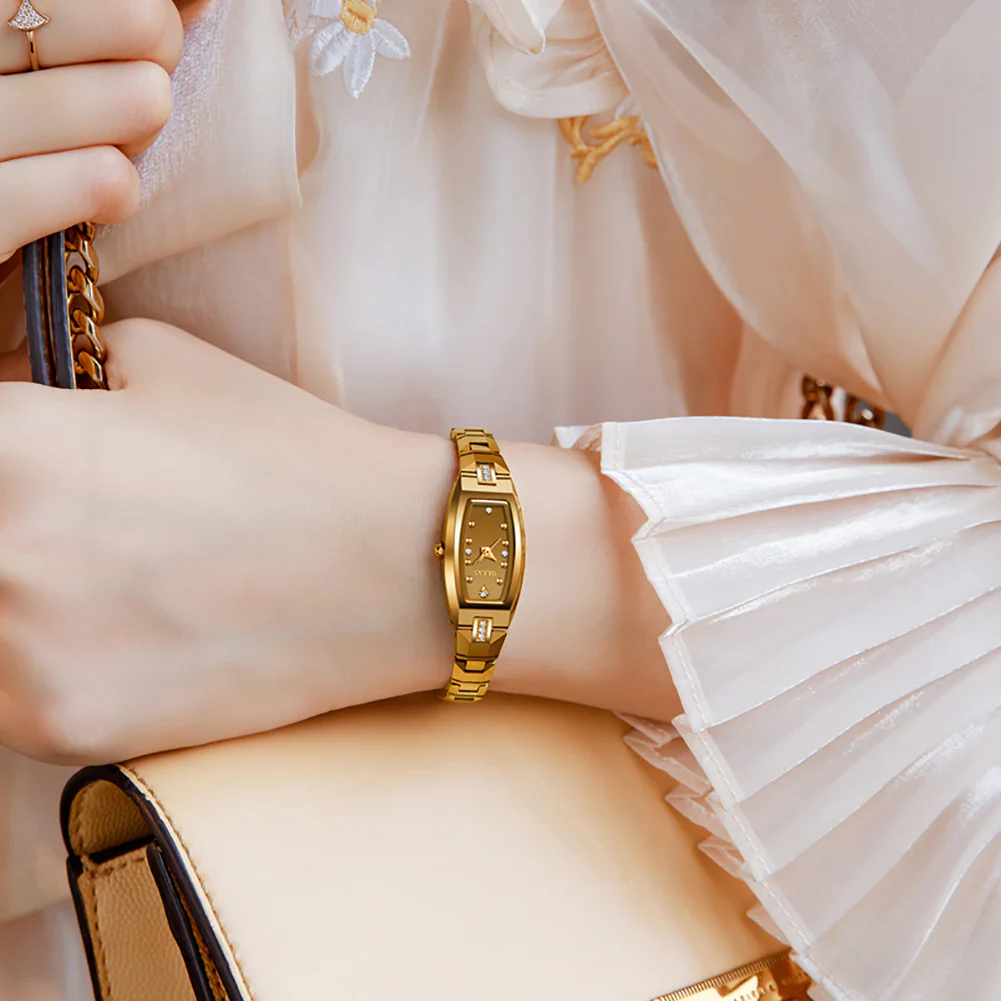 OLEVS 5501 Gold/Rose Gold Watches for Womens Dainty Elegant Dress Diamond Ladies Small Vintage Square Female Wrist Watches Gift - Image 9