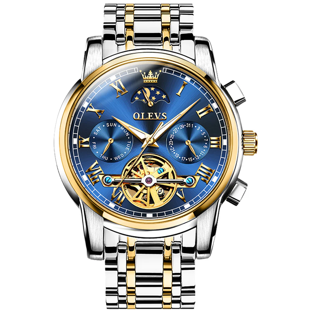 OLEVS 6617 Mens Automatic Watches Skeleton Tourbillon Mechanical Self Winding Luxury Dress Wrist Watch Waterproof Luminous Watch Gifts - Image 43
