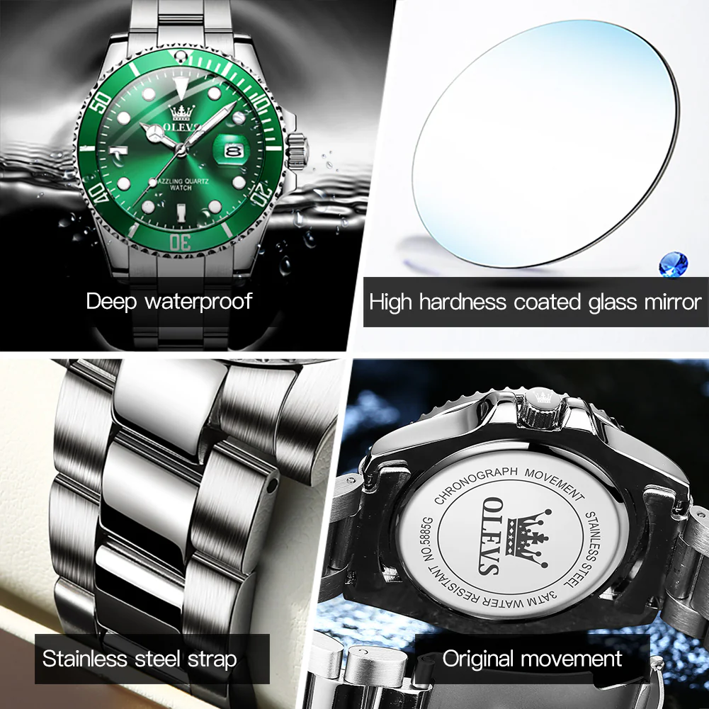 OLEVS 5885 Mens Watch Big Face Casual Dress Wrist Watch Waterproof Luminous - Image 13