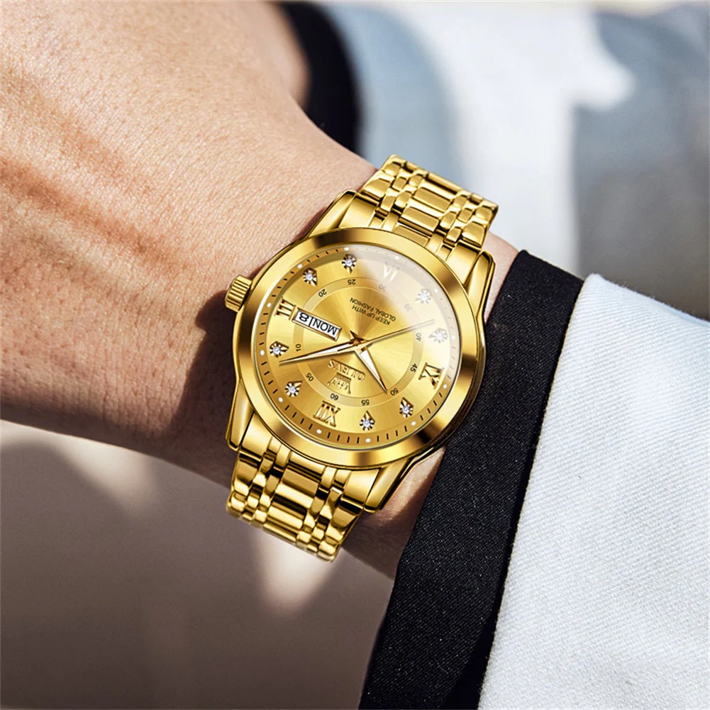 OLEVS 5513 Mens Watch Diamond Stainless Steel Waterproof Watches for Men - Image 27