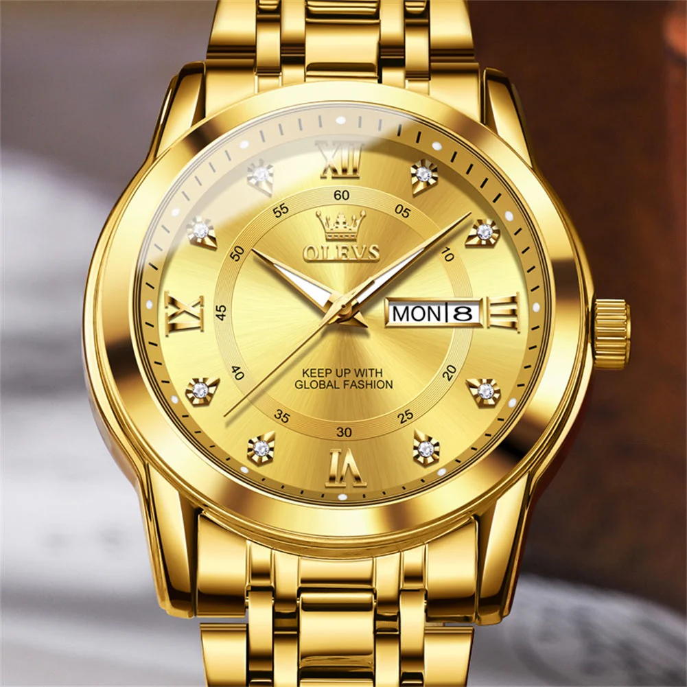 OLEVS 5513 Mens Watch Diamond Stainless Steel Waterproof Watches for Men - Image 28