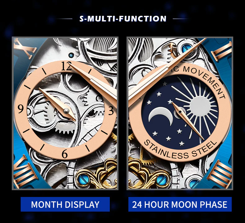 OLEVS 6670 Skeleton Watches for Mens Automatic Mechanical Self Winding Tourbillon Luxury Dress Wrist Watches Waterproof Luminous - Image 14