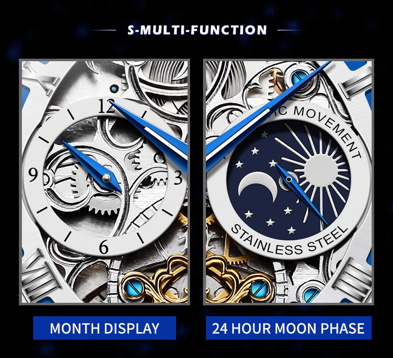 OLEVS 6670 Skeleton Watches for Mens Automatic Mechanical Self Winding Tourbillon Luxury Dress Wrist Watches Waterproof Luminous - Image 22