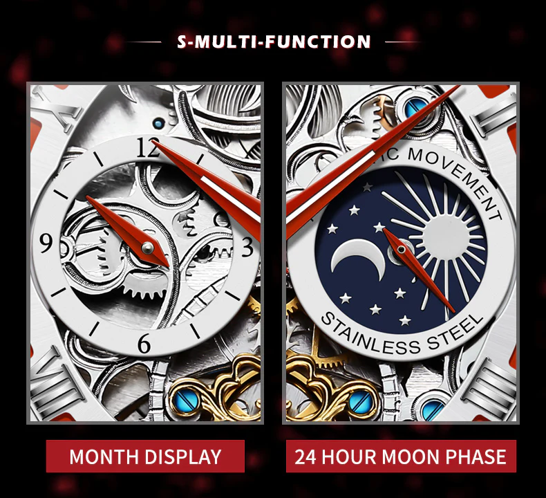 OLEVS 6670 Skeleton Watches for Mens Automatic Mechanical Self Winding Tourbillon Luxury Dress Wrist Watches Waterproof Luminous - Image 30