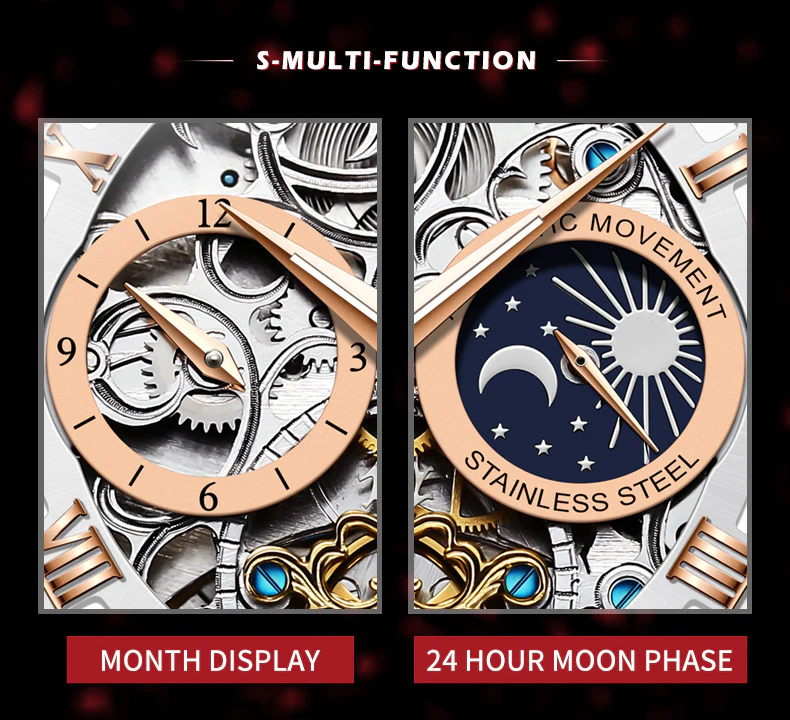 OLEVS 6670 Skeleton Watches for Mens Automatic Mechanical Self Winding Tourbillon Luxury Dress Wrist Watches Waterproof Luminous - Image 6