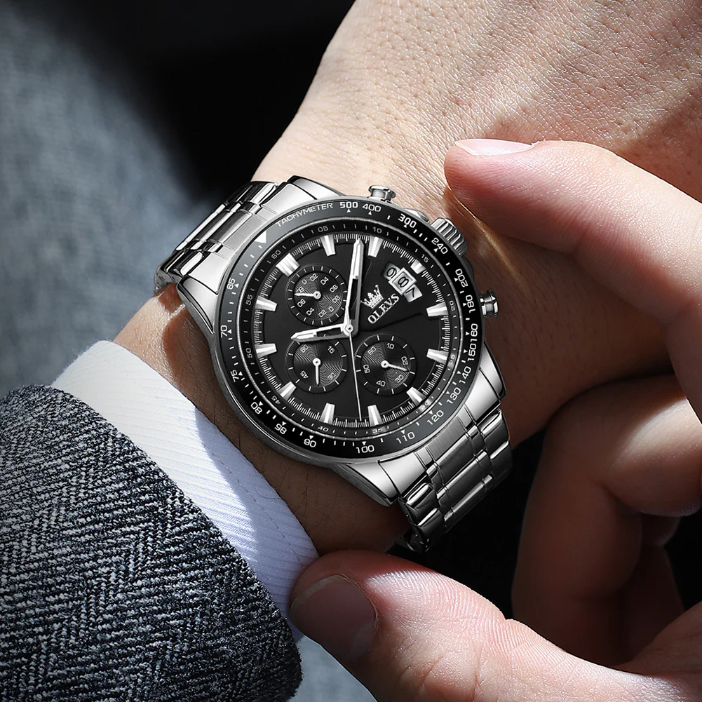 OLEVS TY705 Men's Quartz Watch, Elegant Business Style, 3 Sub-Dials, 3ATM Water Resistance, Luminous Hands - Image 15