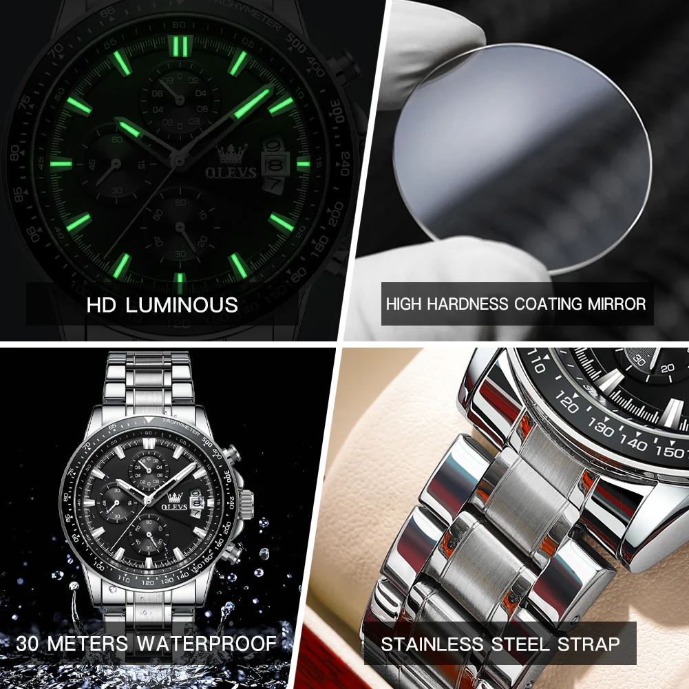 OLEVS TY705 Men's Quartz Watch, Elegant Business Style, 3 Sub-Dials, 3ATM Water Resistance, Luminous Hands - Image 17