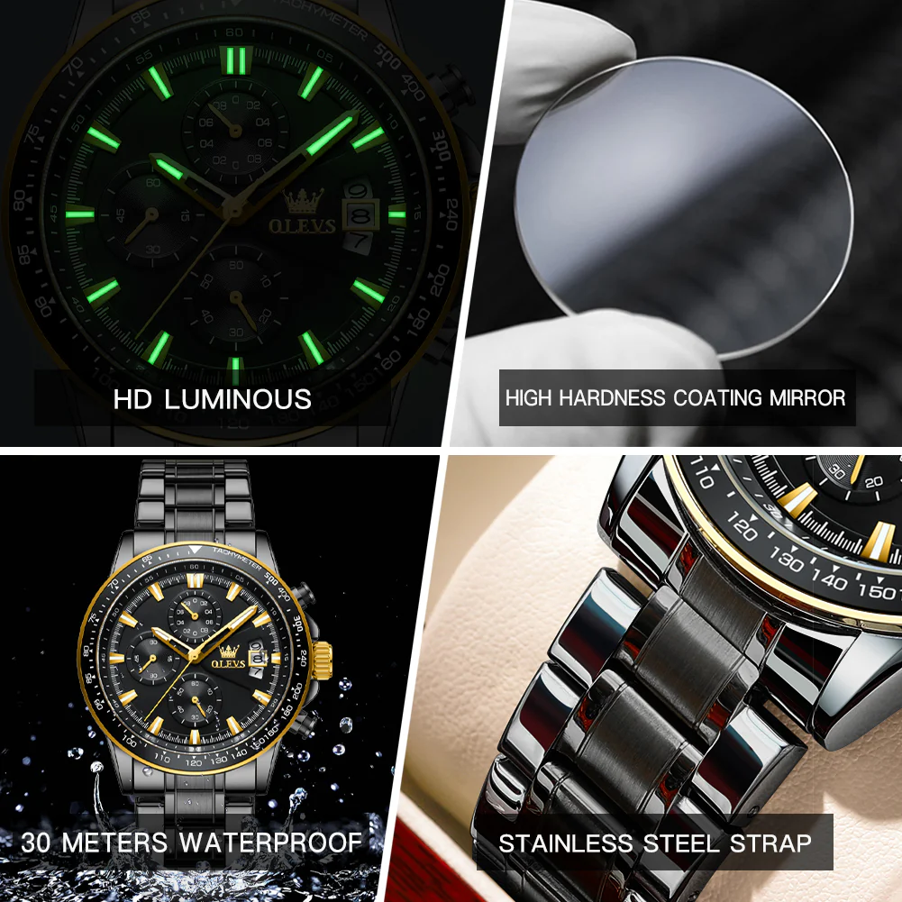 OLEVS TY705 Men's Quartz Watch, Elegant Business Style, 3 Sub-Dials, 3ATM Water Resistance, Luminous Hands - Image 23