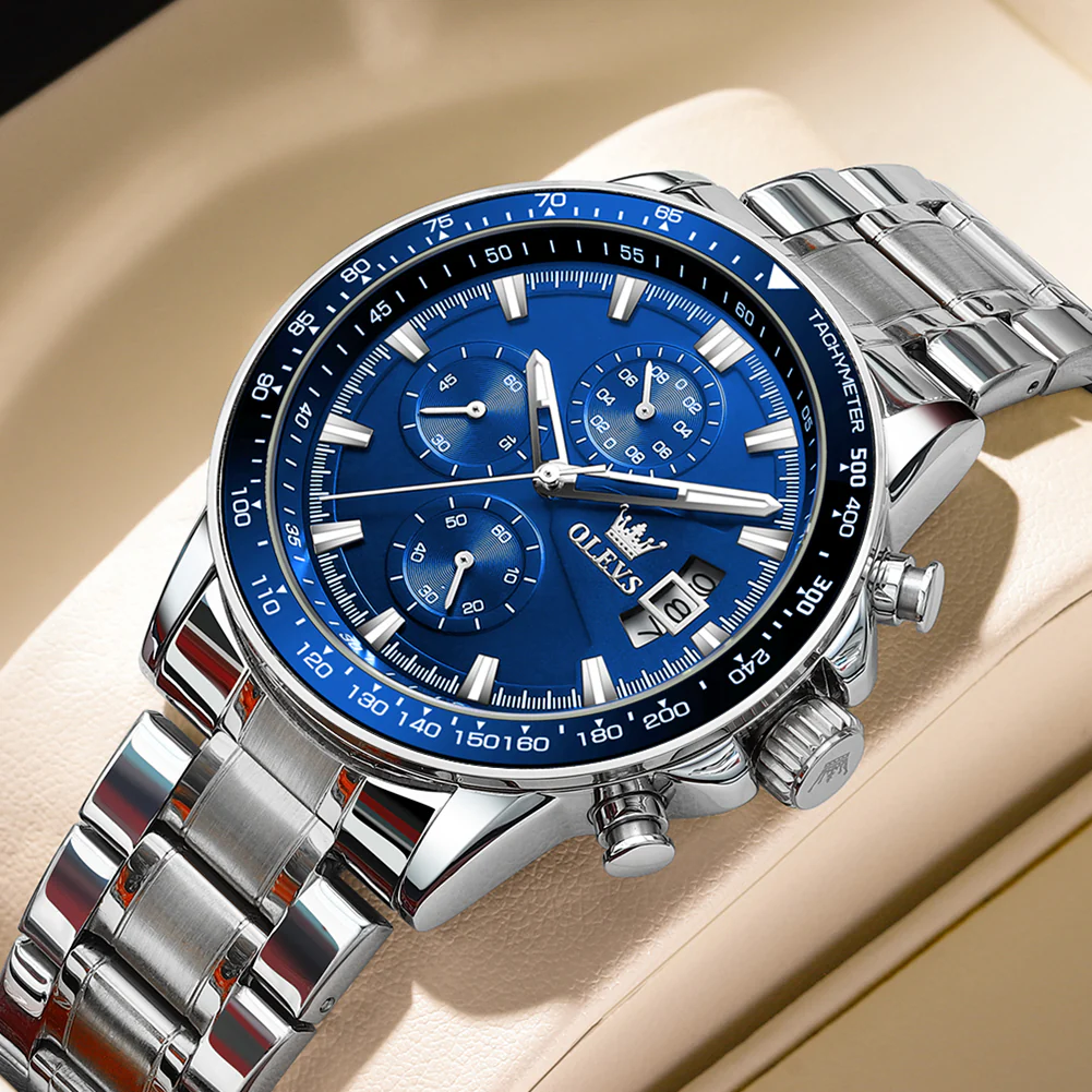 OLEVS TY705 Men's Quartz Watch, Elegant Business Style, 3 Sub-Dials, 3ATM Water Resistance, Luminous Hands - Image 4