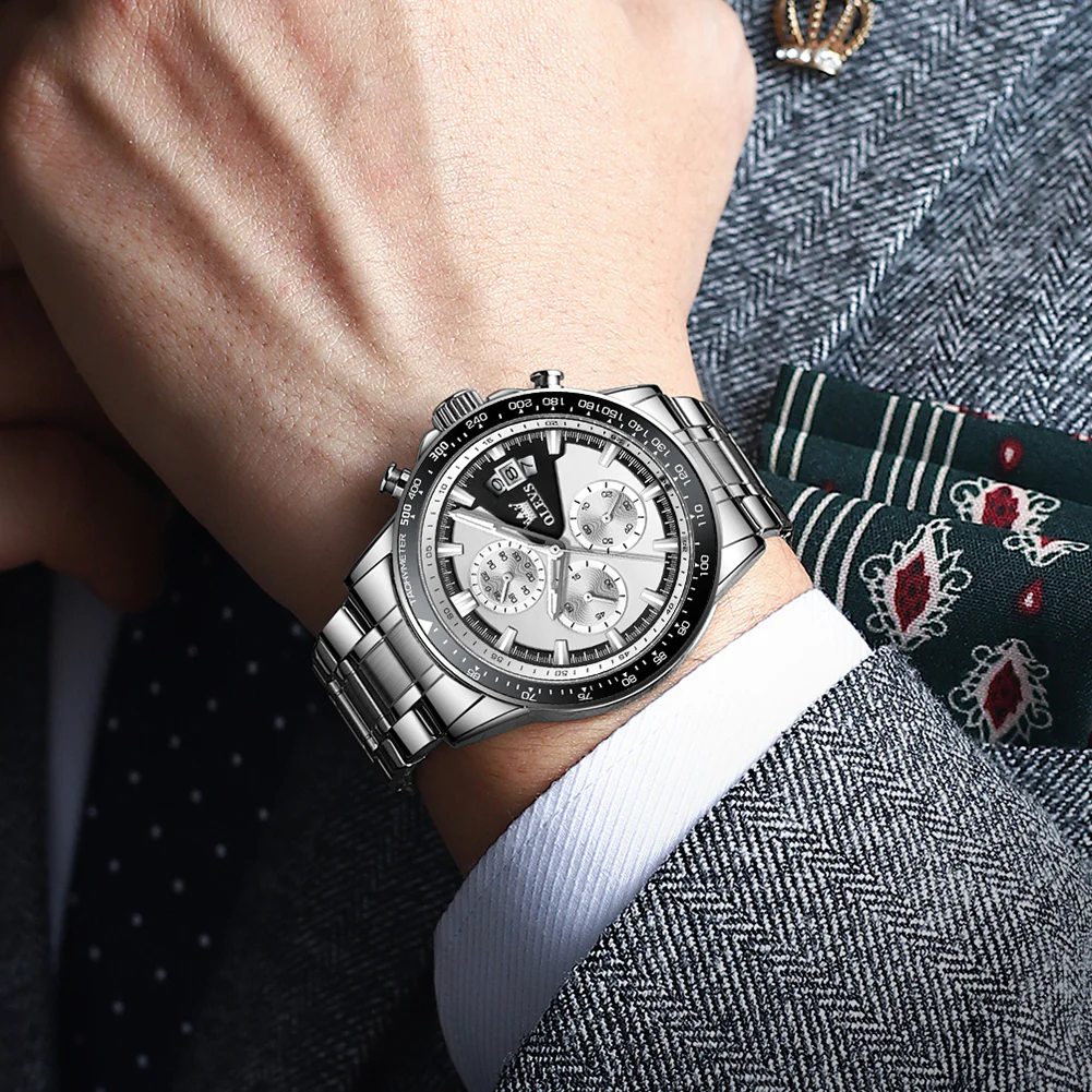 OLEVS TY705 Men's Quartz Watch, Elegant Business Style, 3 Sub-Dials, 3ATM Water Resistance, Luminous Hands - Image 8