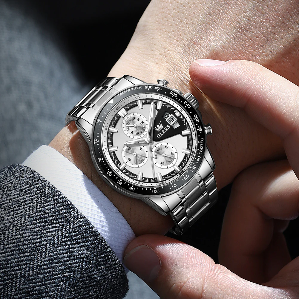 OLEVS TY705 Men's Quartz Watch, Elegant Business Style, 3 Sub-Dials, 3ATM Water Resistance, Luminous Hands - Image 9