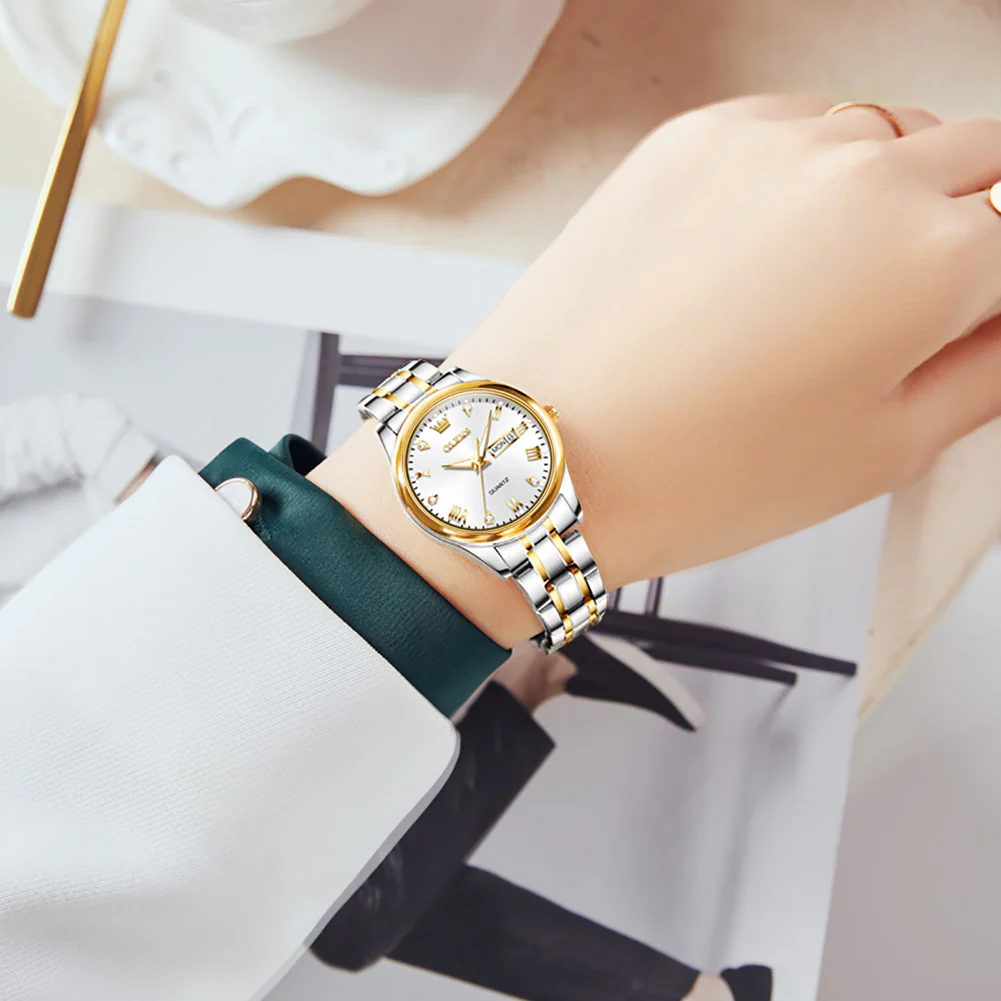 OLEVS 5563 Watch for Women Diamond Fashion Elegant Dress Ladies Watch Two Tone Wrist Watches Waterproof Luminous - Image 21
