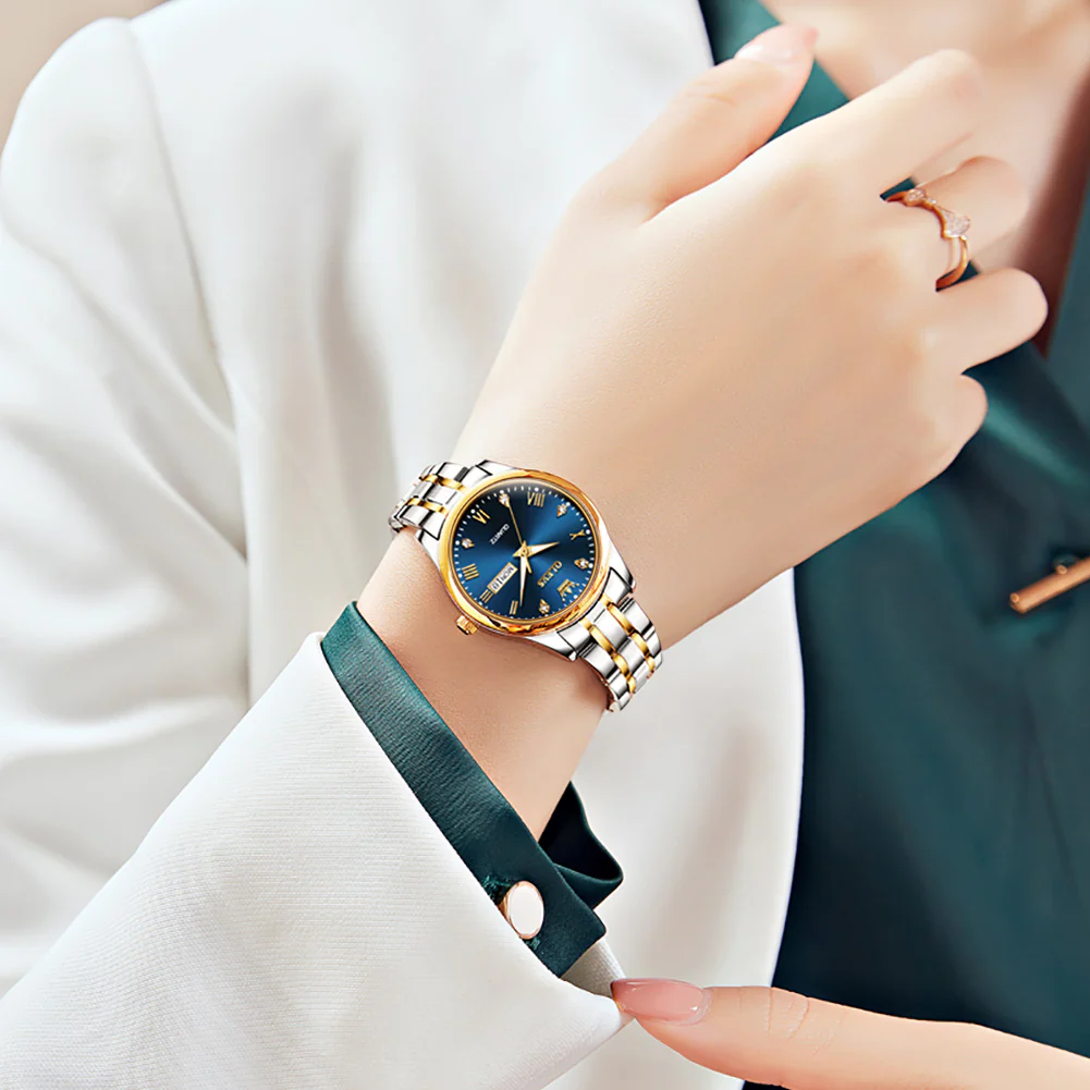 OLEVS 5563 Watch for Women Diamond Fashion Elegant Dress Ladies Watch Two Tone Wrist Watches Waterproof Luminous - Image 8