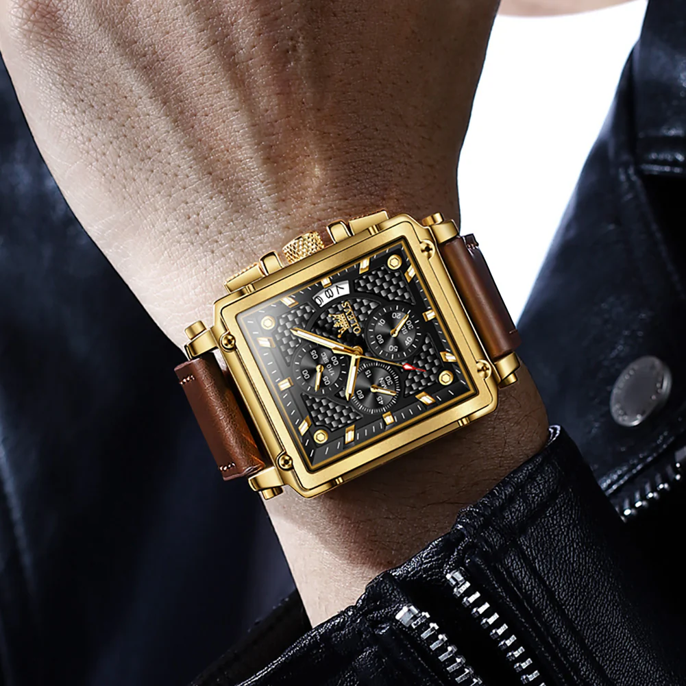 OLEVS 9925 Watches for Men Chronograph Fashion Dress Watch Waterproof Luminous Casual Square Wrist Watches - Image 10