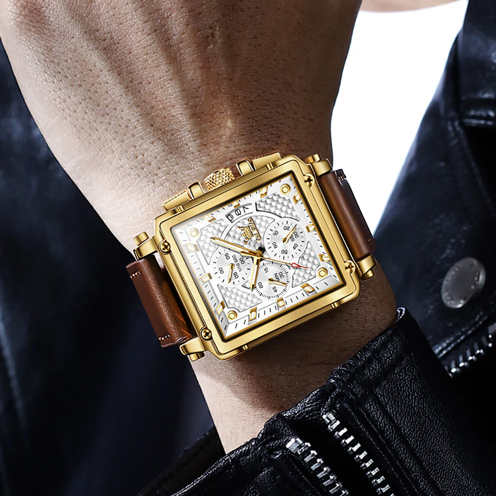 OLEVS 9925 Watches for Men Chronograph Fashion Dress Watch Waterproof Luminous Casual Square Wrist Watches - Image 17
