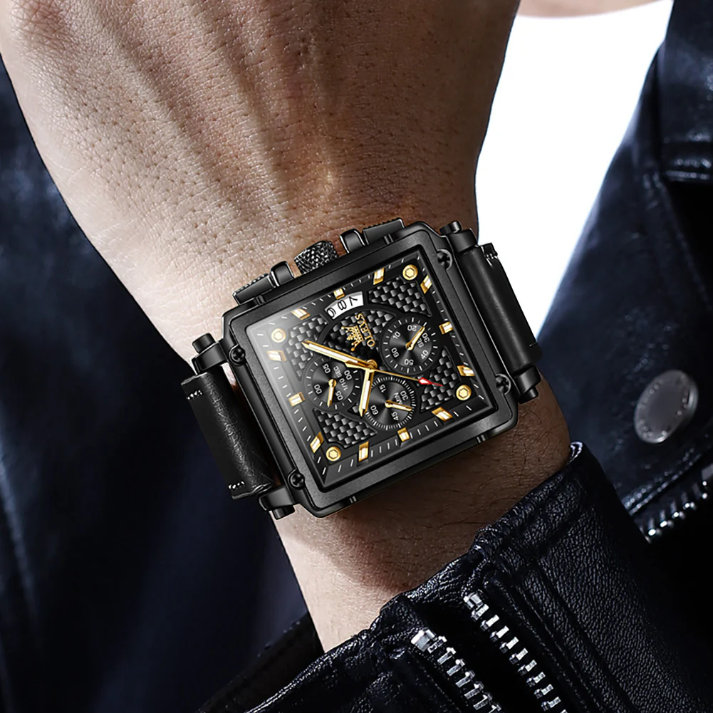 OLEVS 9925 Watches for Men Chronograph Fashion Dress Watch Waterproof Luminous Casual Square Wrist Watches - Image 24