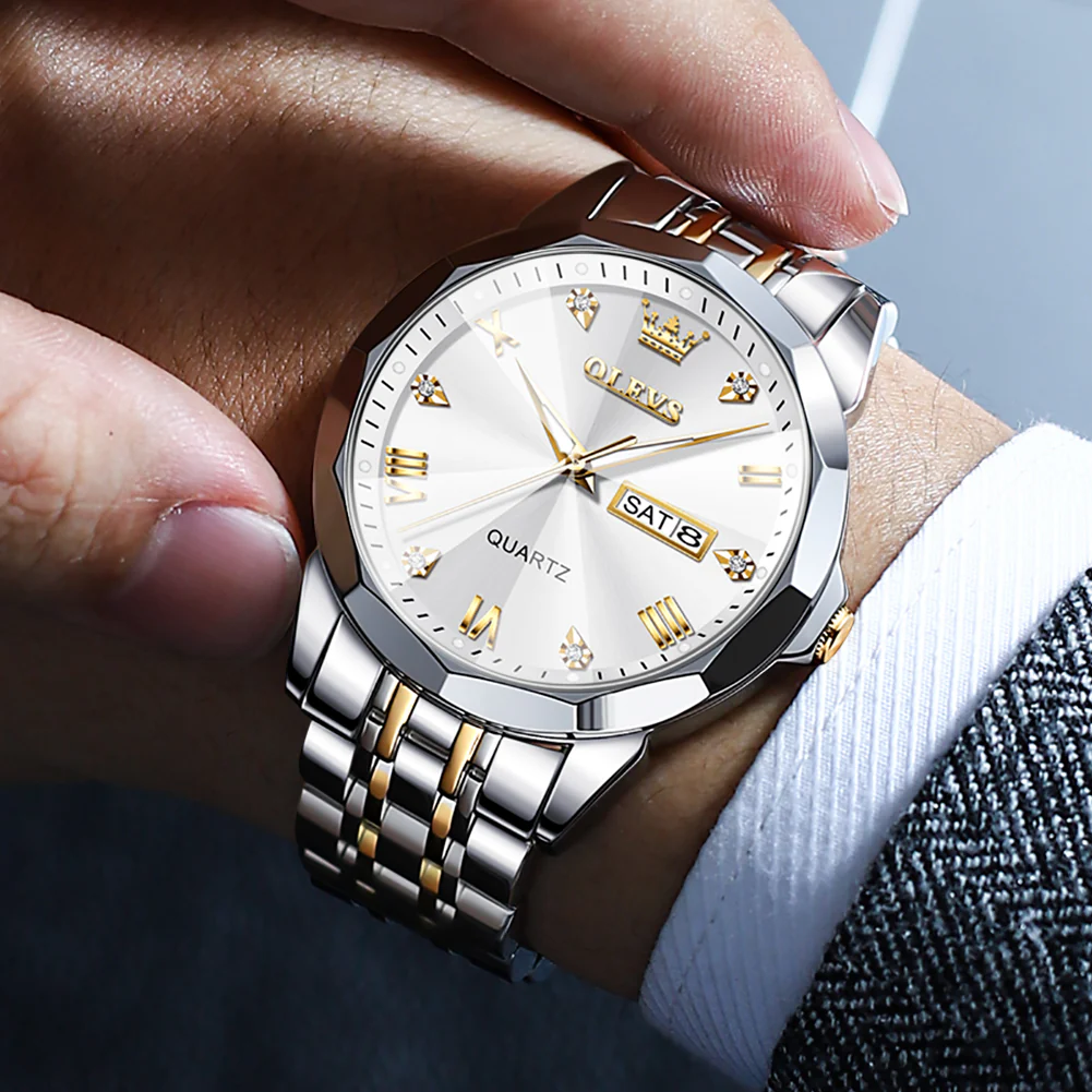 OLEVS 9931 Watches for Men Diamond Dress Luxury Casual Fashion Wrist Watch Waterproof Luminou - Image 16