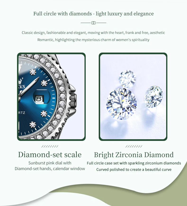 OLEVS 9945 Womens Watches Diamond Luxury Dress Gold Wrist Watch Waterproof Luminous - Image 13