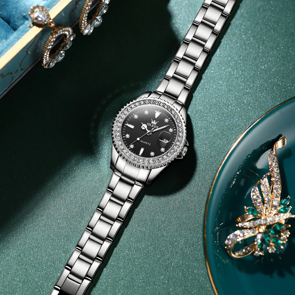 OLEVS 9945 Womens Watches Diamond Luxury Dress Gold Wrist Watch Waterproof Luminous - Image 18