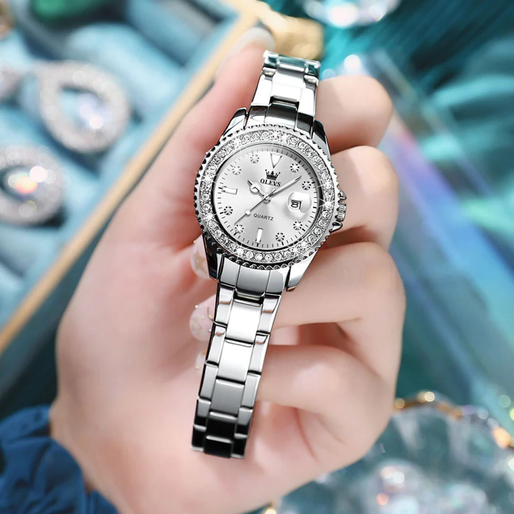 OLEVS 9945 Womens Watches Diamond Luxury Dress Gold Wrist Watch Waterproof Luminous - Image 24