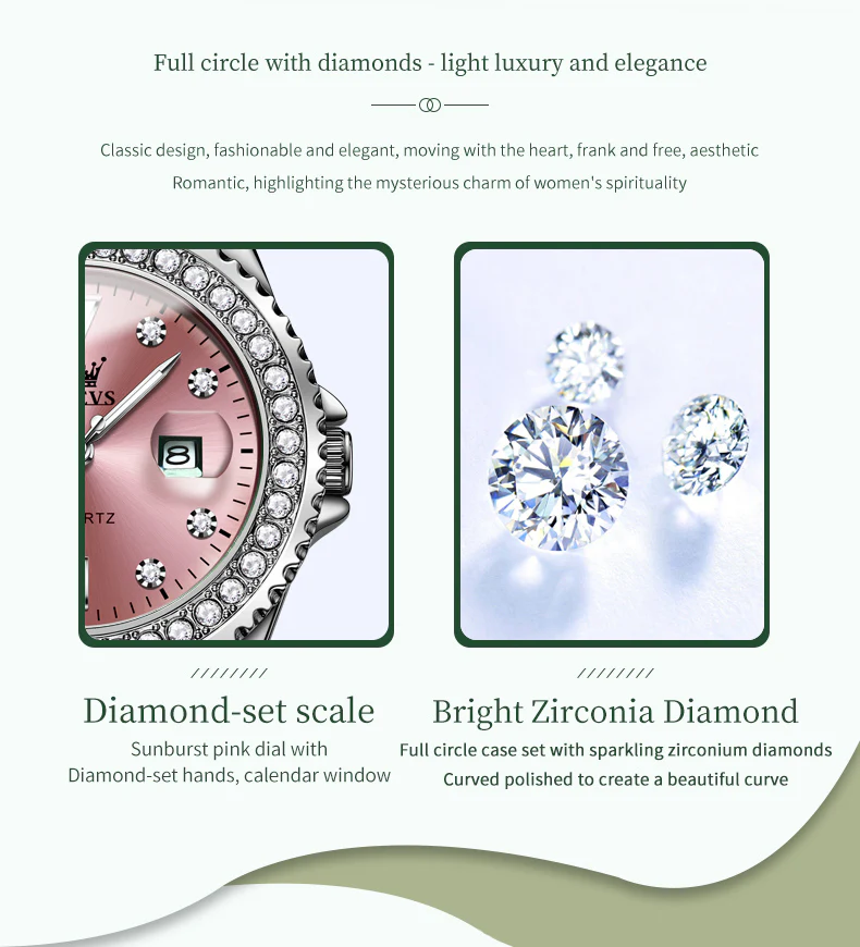 OLEVS 9945 Womens Watches Diamond Luxury Dress Gold Wrist Watch Waterproof Luminous - Image 34