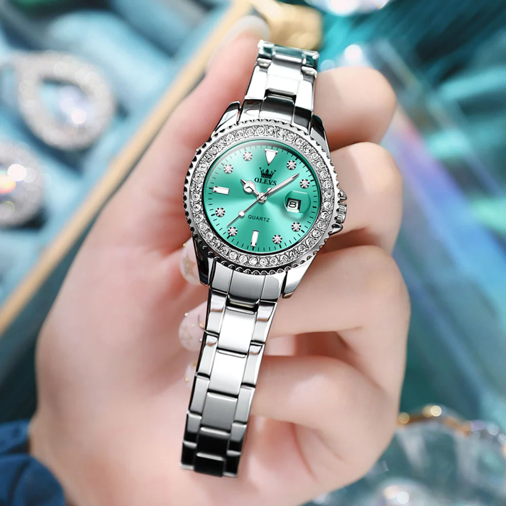 OLEVS 9945 Womens Watches Diamond Luxury Dress Gold Wrist Watch Waterproof Luminous - Image 38