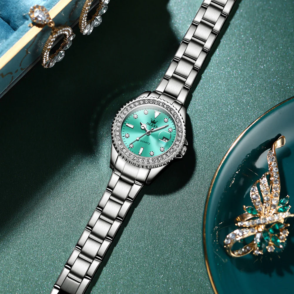 OLEVS 9945 Womens Watches Diamond Luxury Dress Gold Wrist Watch Waterproof Luminous - Image 39