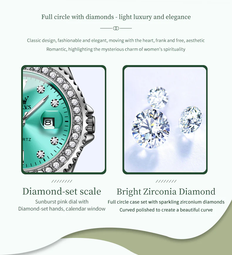 OLEVS 9945 Womens Watches Diamond Luxury Dress Gold Wrist Watch Waterproof Luminous - Image 41