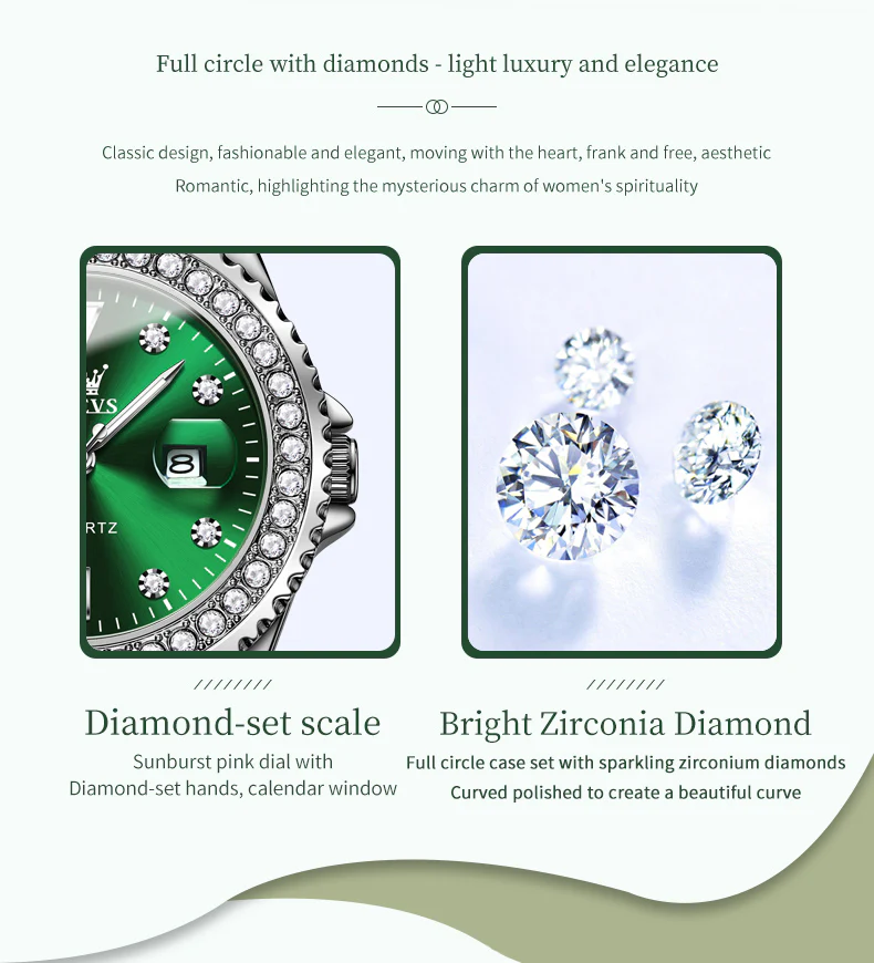 OLEVS 9945 Womens Watches Diamond Luxury Dress Gold Wrist Watch Waterproof Luminous - Image 6